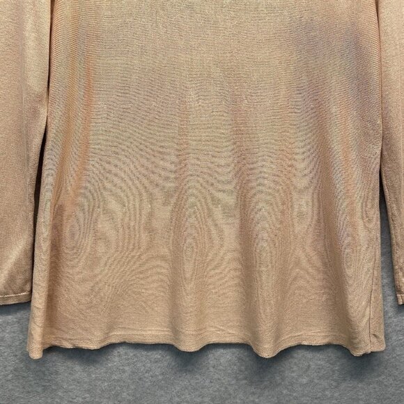 Eileen Fisher Lightweight Sweater Womens Petite Medium Peach Tencel Silk Blend - Picture 3 of 12